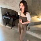Short-sleeve Top / Spaghetti Strap Jumpsuit