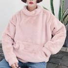Mock Neck Furry Pullover