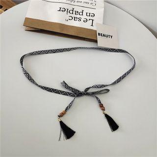 Pattern Ribbon Belt Black - One Size