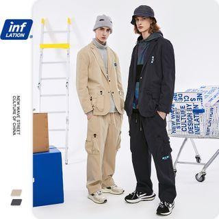 Pocket-details Plain Blazer / Pocket-details Straight-cut Pants