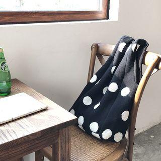Dotted Shopper Bag White Dot - Black - One Size