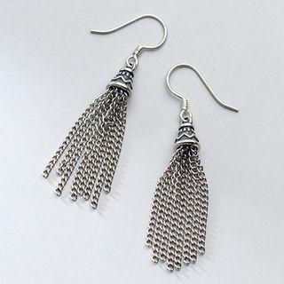Tassel Sterling Silver Dangle Earring 1 Pair - Silver - One Size