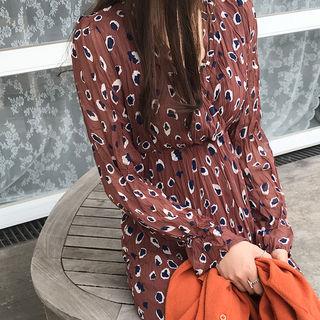 Leopard Print Chiffon Dress