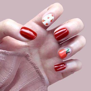 Tangerine Faux Nail Patch Red - One Size
