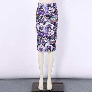 Masquerade Print Pencil Skirt