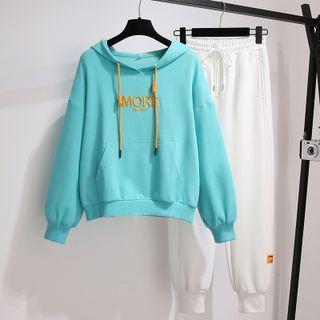 Letter Embroidered Hoodie / Sweatpants