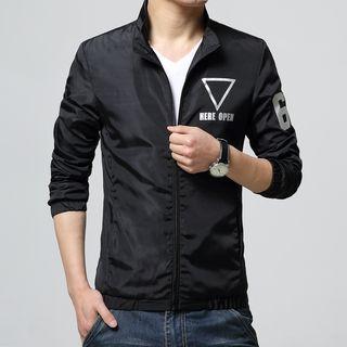 Stand Collar Print Jacket