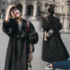 Balloon-sleeve Double-breasted Trench Coat