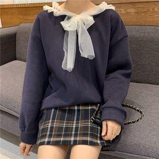 Mesh Panel Pullover Navy Blue - One Size