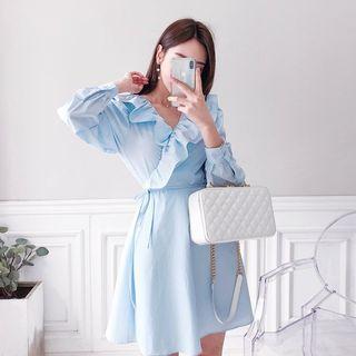 Ruffle-trim Wrap Dress