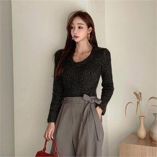 U-neck Furry Sweater