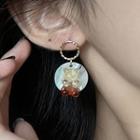Gummy Bear Resin Alloy Dangle Earring 2154a - 1 Pair - Silver Needle - Bear - Brown - One Size