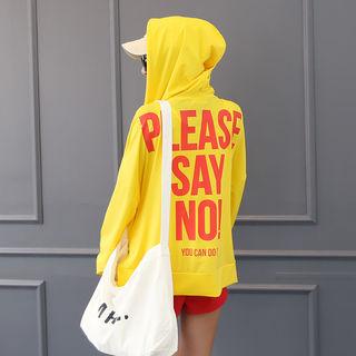 Letter Print Colored Hoodie