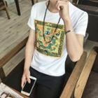 Dragon Embroidered Short Sleeve T-shirt