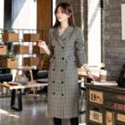 Double-breasted Checked Midi Blazer Dress