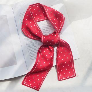 Dot Printed Neck Scarf Dot - Red - One Size