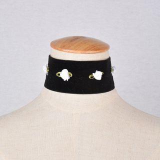 Floral Choker C0821 - Black - One Size