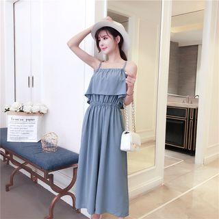 Strappy Ruffle Trim Jumpsuit