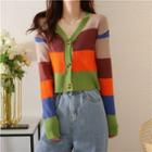 Striped Cropped Cardigan Stripe - Multicolor - One Size