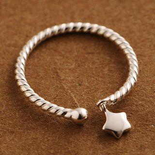 S925 Sterling Silver Star Drop Ring