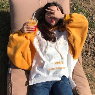 Lettering Print Raglan Hoodie