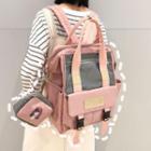 Set: Two-tone Zip Backpack + Zip Pouch