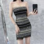 Strapless Patterned Mini Dress