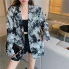 Tie-dyed Loose-fit Blazer As Figure - One Size