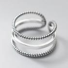 Layered Sterling Silver Ring 1pc - Silver - One Size