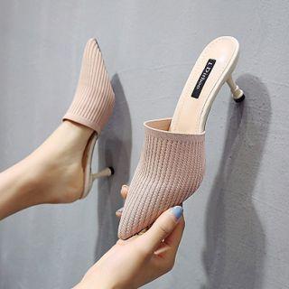 Low-heel Ribbed Mules