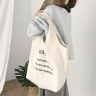 Canvas Letters Printed Shopper Bag As Shown In Figure - One Size