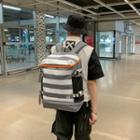 Contrast Color Strap Carryall Backpack