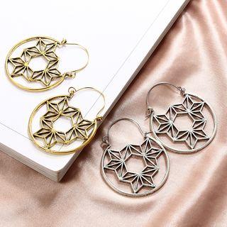 Geometric Perforated Drop Earring