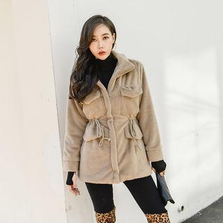 Flap-pocket Faux-fur Jacket
