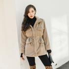 Flap-pocket Faux-fur Jacket