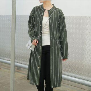 Striped Snap Button Coat