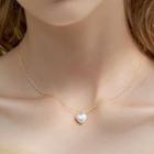 Faux Pearl Heart Necklace