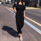 Short-sleeve Cold Shoulder Jumpsuit