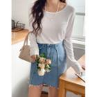 Plus Size Basic Long-sleeve T-shirt