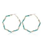 Twisted Hoop Earring 1 Pair - Blue - One Size
