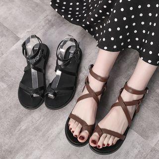 Strappy Toe Loop Gladiator Sandals