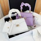 Set: Top Handle Twist Lock Crossbody Bag + Coin Purse