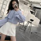 Off-shoulder Striped Shirt / A-line Shorts