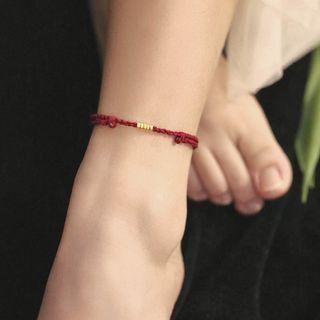 Sterling Silver Bead String Anklet