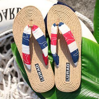 Woven Striped Flip-flops