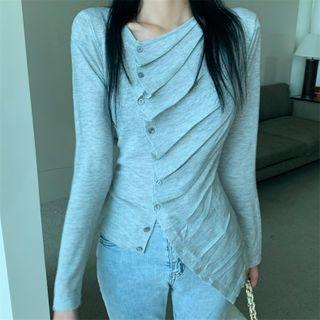 Asymmetric Ruched Cardigan