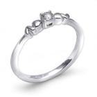 18k/750 White Gold Diamond Angel Wing Women Ring 5.5