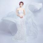 Lace Trained Tube Wedding Gown