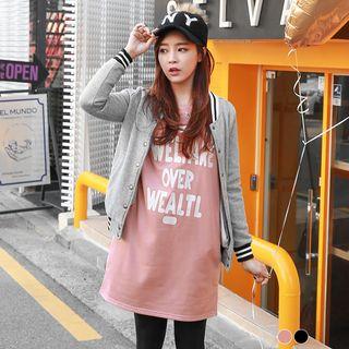 Letter-print Raglan Pullover Dress