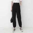 Lettering High-waist Drawstring-cuff Pants